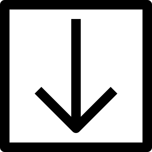 Arrow, down, box, essential, down icon icon